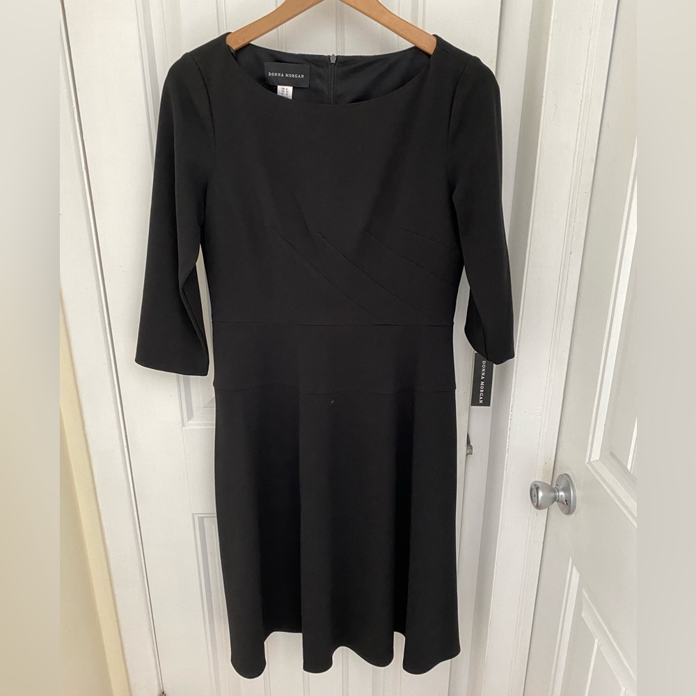 NWT Black Knee Length Dress | Donna Morgan | size 8